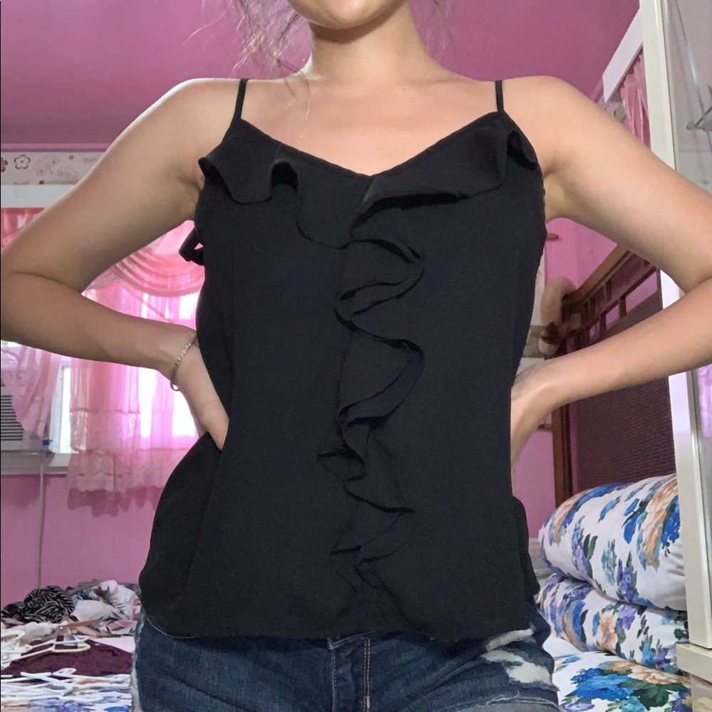Black Sheer Flowy Top